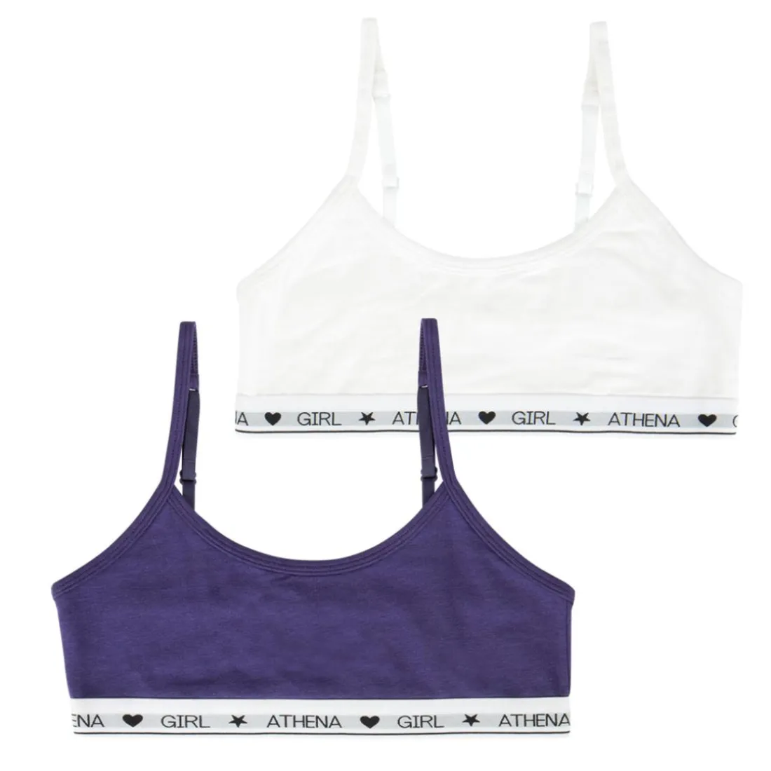 Lot de 2 brassières fille Coton Ultra Doux Athena Fille violet