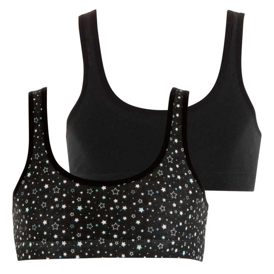 Lot de 2 brassières fille Ecopack Mode Girl by Noir en coton