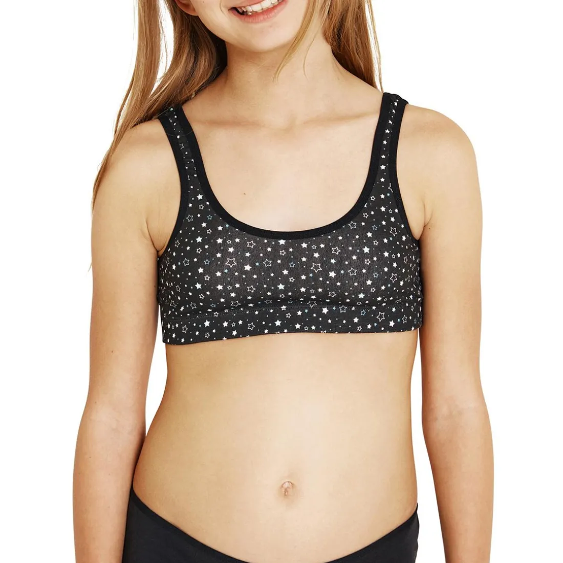 Lot de 2 brassières fille Ecopack Mode Girl by Noir en coton