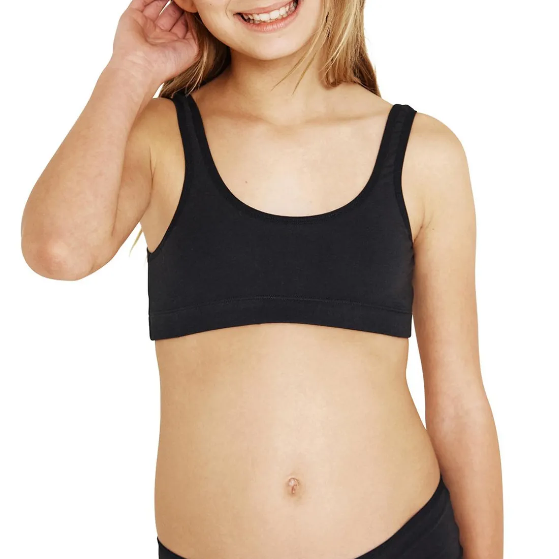 Lot de 2 brassières fille Ecopack Mode Girl by Noir en coton