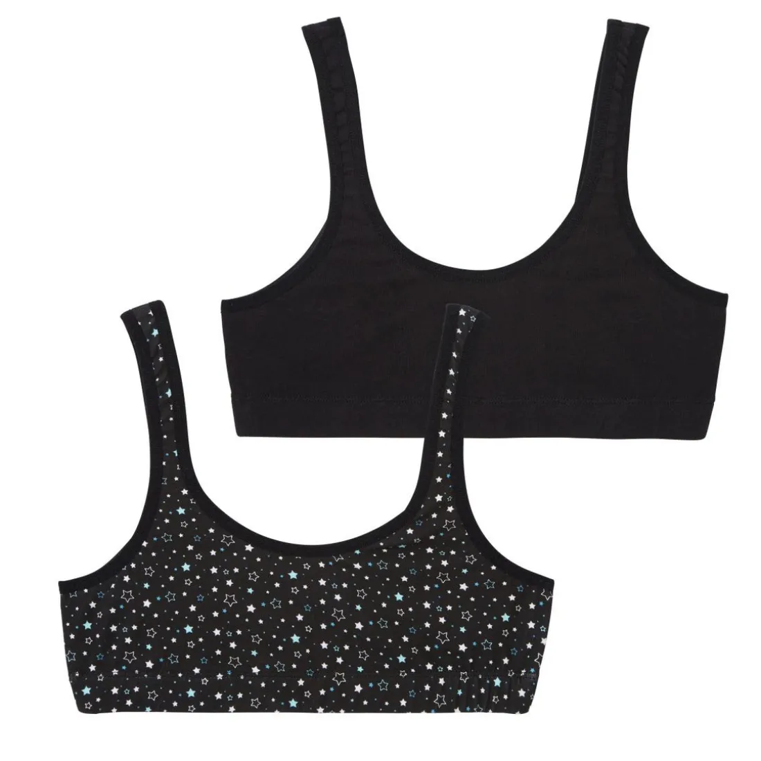 Lot de 2 brassières fille Ecopack Mode Girl by Noir en coton