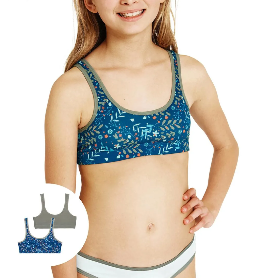 Lot de 2 brassières fille Ecopack Mode Girl by Vert en coton