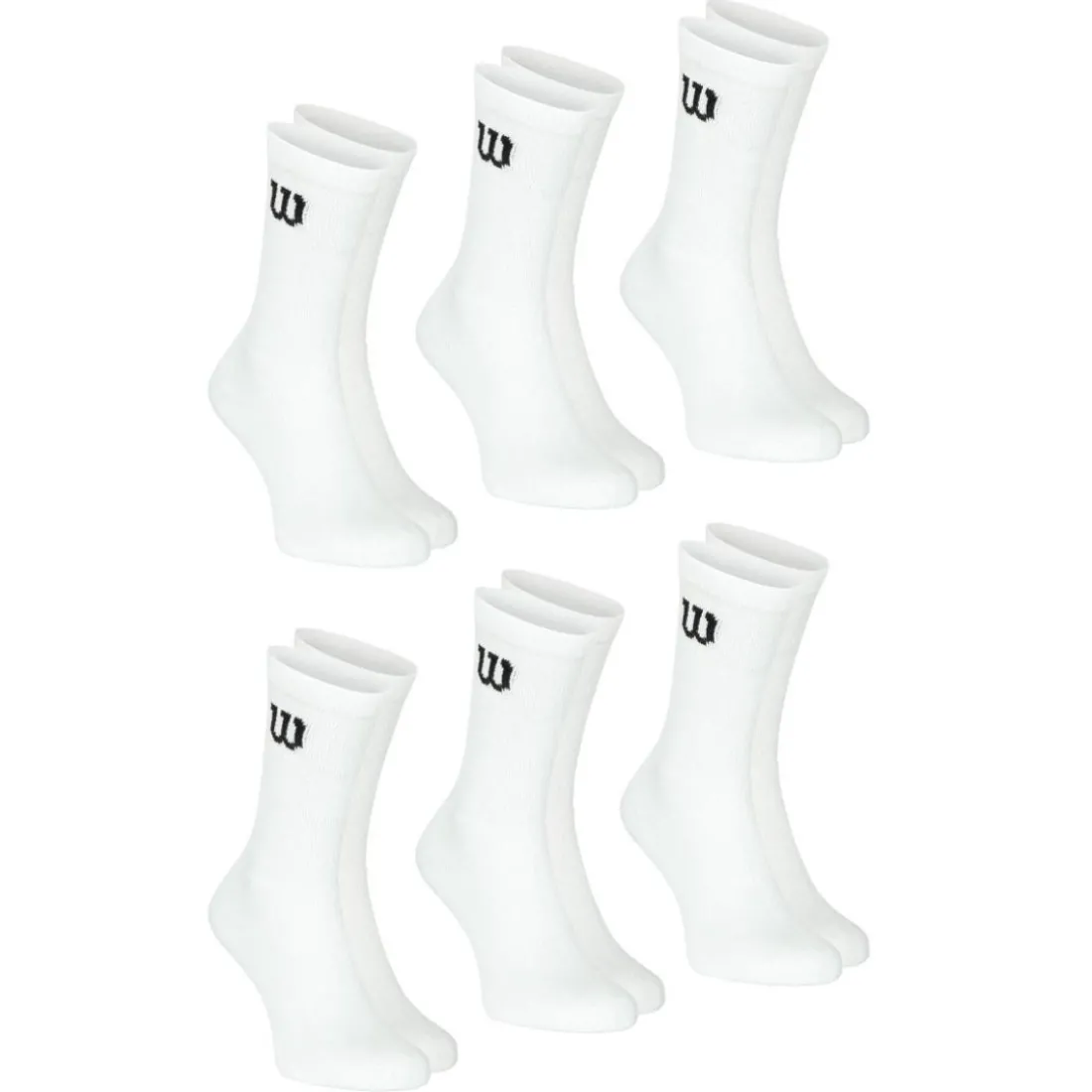 Lot de 6 chaussettes hautes homme Sport Wilson blanc en coton