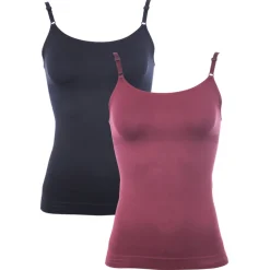Lot de 2 débardeurs amincissants noir et rose