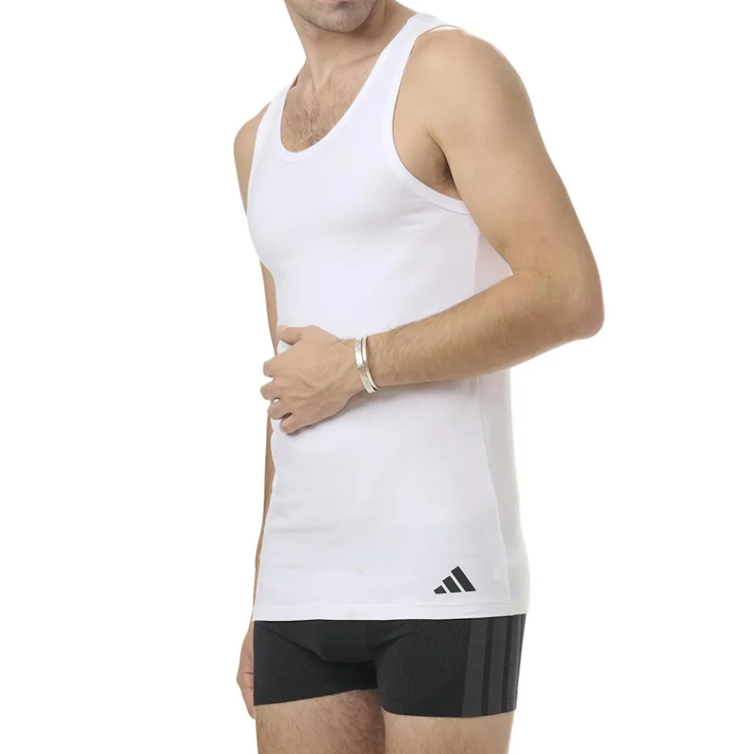 Lot de 2 débardeurs homme Active Flex Cotton Adidasport blanc en coton