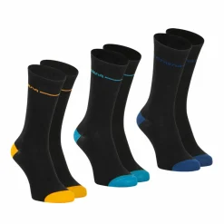 Lot de 3 paires de chaussettes mi-hautes homme Easy Color noir en coton