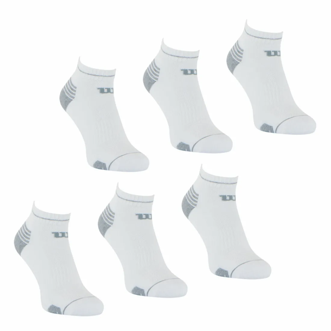 Lot de 6 paires de chaussettes basses homme Access Wilson Blanc