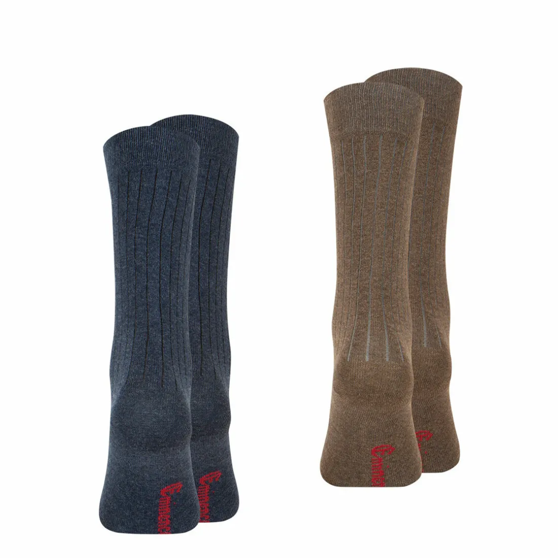 Lot de 2 paires de chaussettes mi-hautes en Coton Peigné bleu Fait en France pour homme