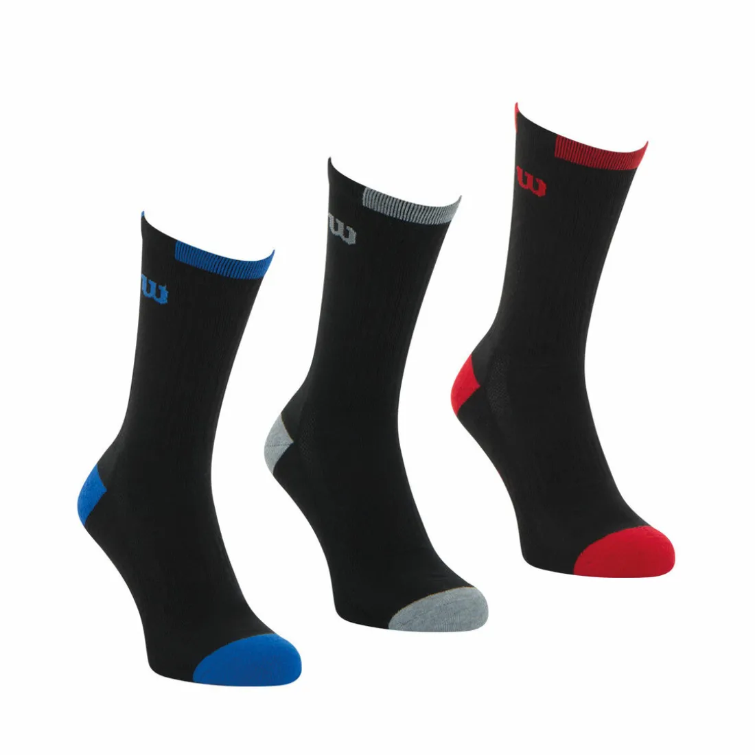 Lot de 3 paires de chaussettes mi-hautes homme Lifestyle Wilson Noir en coton