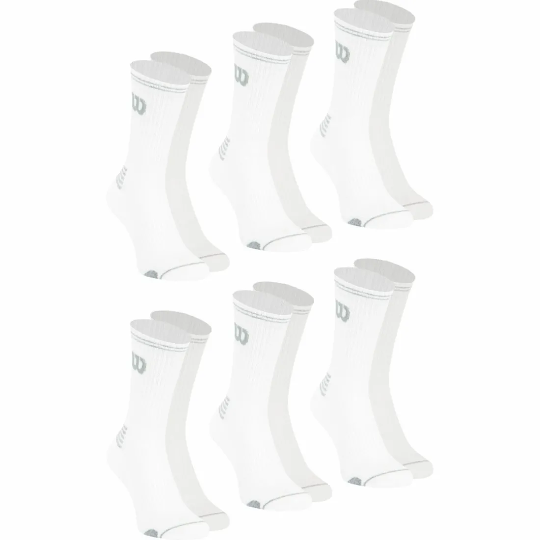 Lot de 6 paires de chaussettes mi-hautes homme Essentiel Wilson blanc en coton