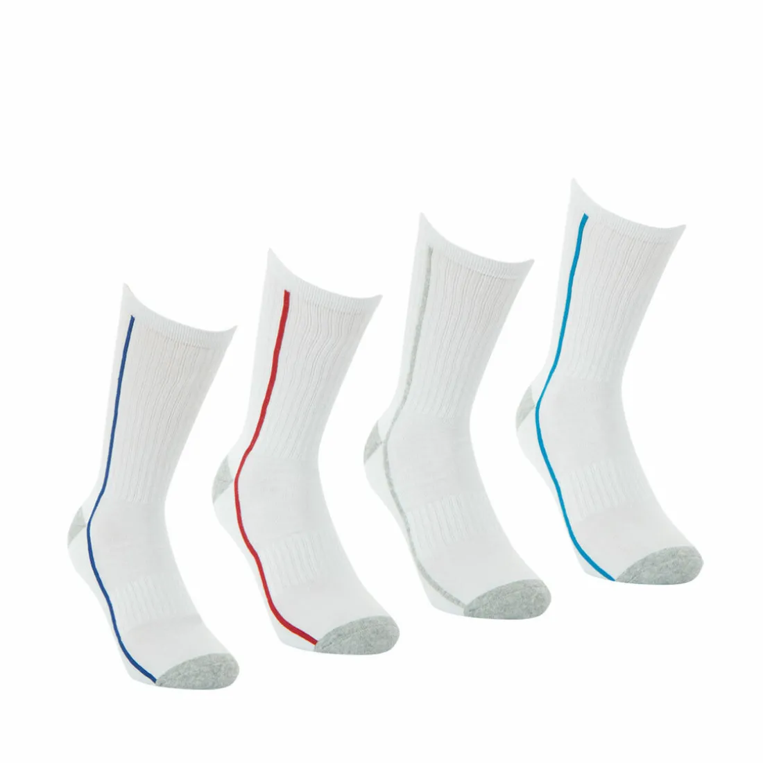 Lot de 4 paires de chaussettes de sport hautes - Blanc en coton