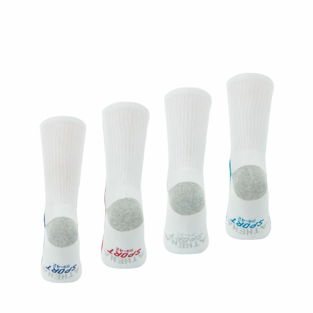 Lot de 4 paires de chaussettes de sport hautes - Blanc en coton