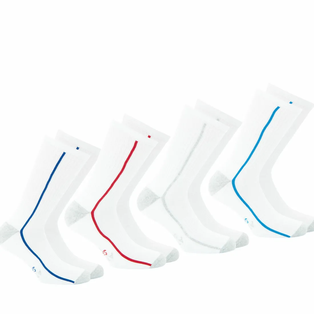 Lot de 4 paires de chaussettes de sport hautes - Blanc en coton