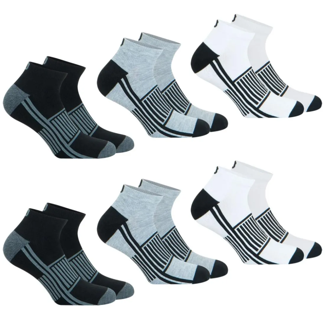 Lot de 6 paires de chaussettes basses homme Sport Wilson noir