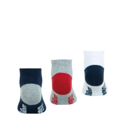 Lot de 3 paires de chaussettes basses garçon Essentiel Wilson bleu en coton