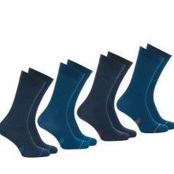 Lot de 4 paires de chaussettes hautes crew Ecopack Bleu en coton