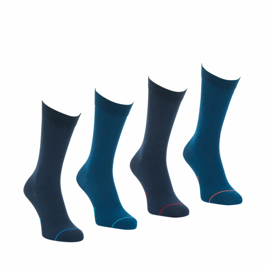 Lot de 4 paires de chaussettes hautes crew Ecopack Bleu en coton