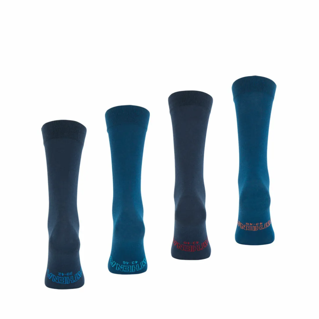 Lot de 4 paires de chaussettes hautes crew Ecopack Bleu en coton