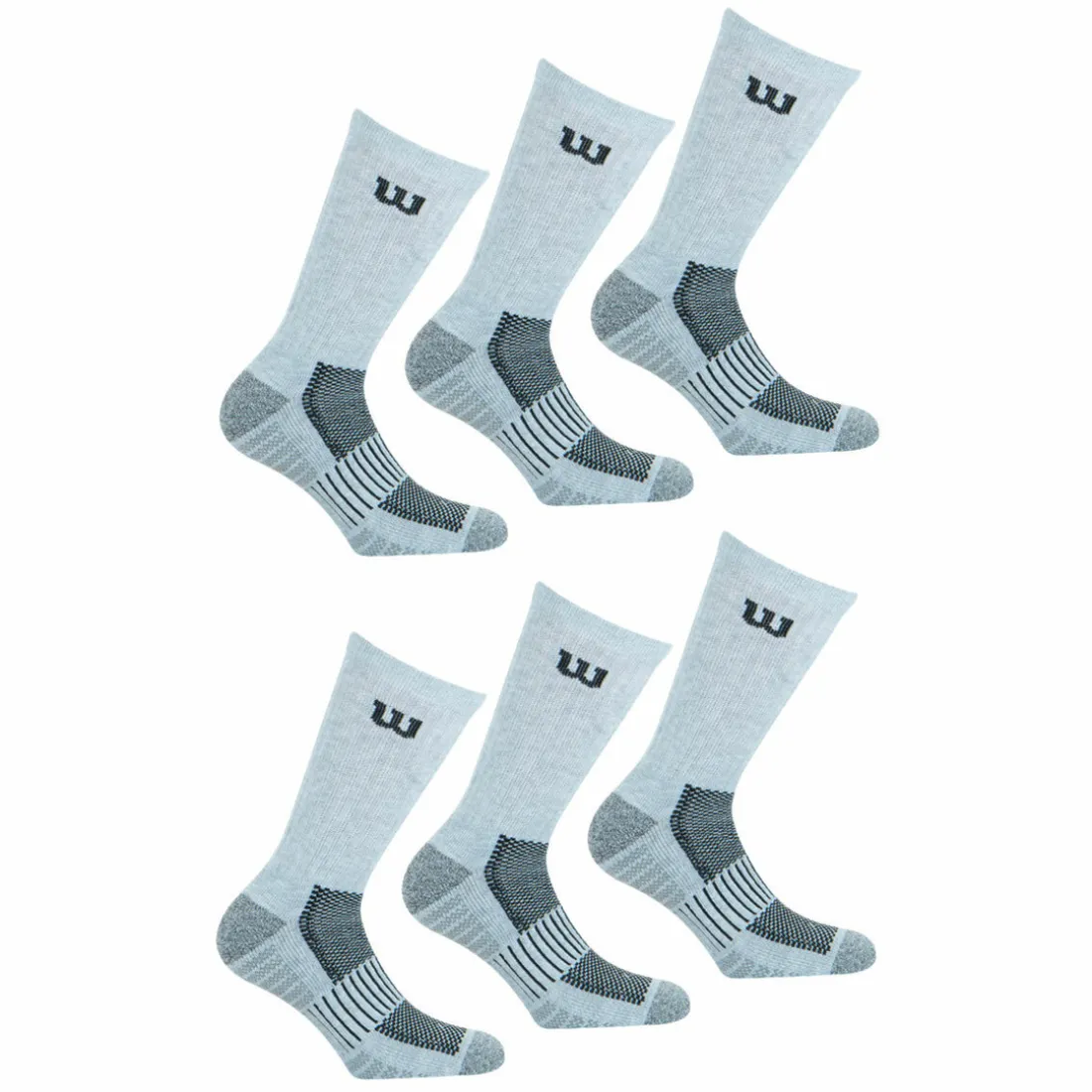 Lot de 6 paires de chaussettes mi-hautes homme Access Wilson Gris