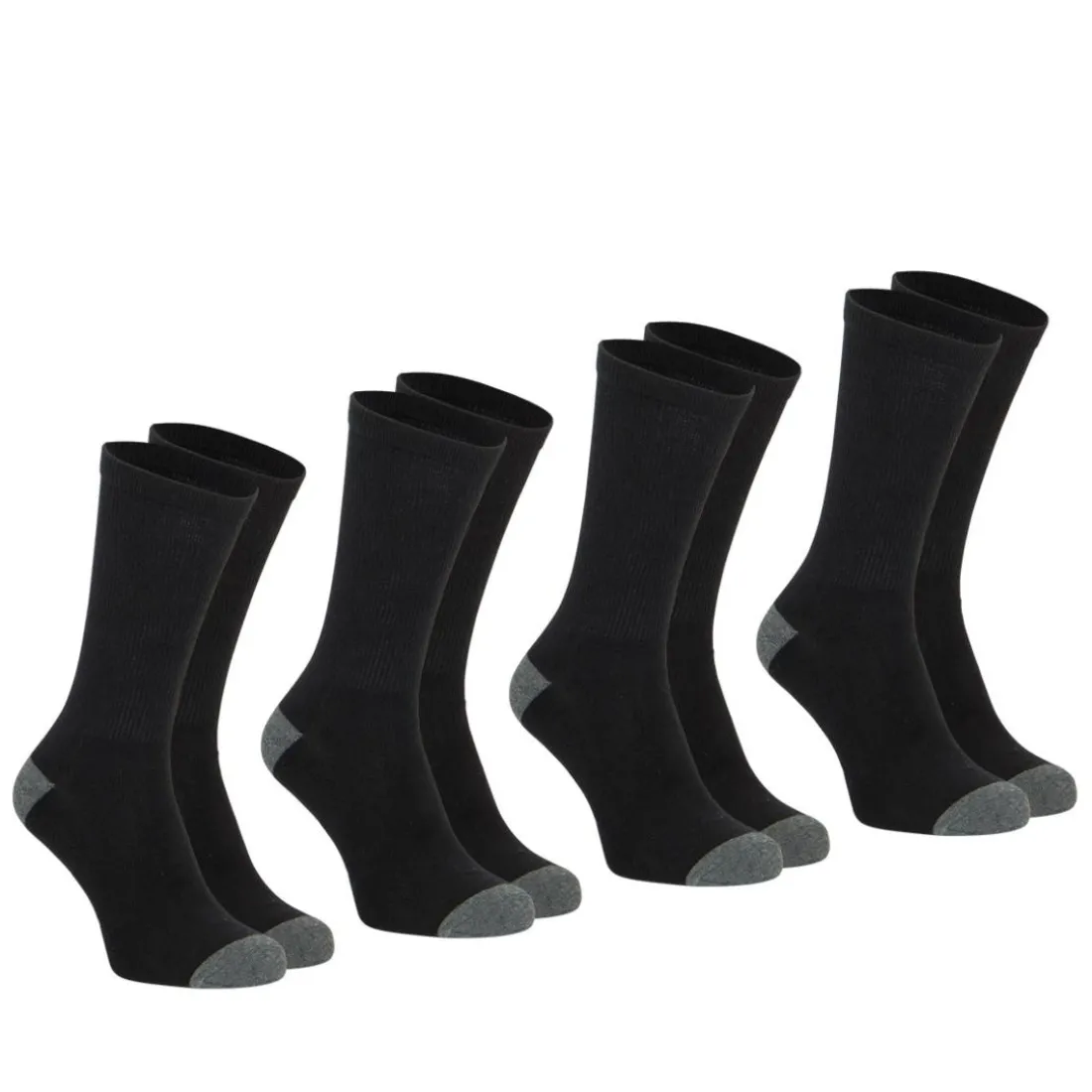 Lot de 4 paires de chaussettes mi-hautes homme Ecopack Sport Athena noir en coton