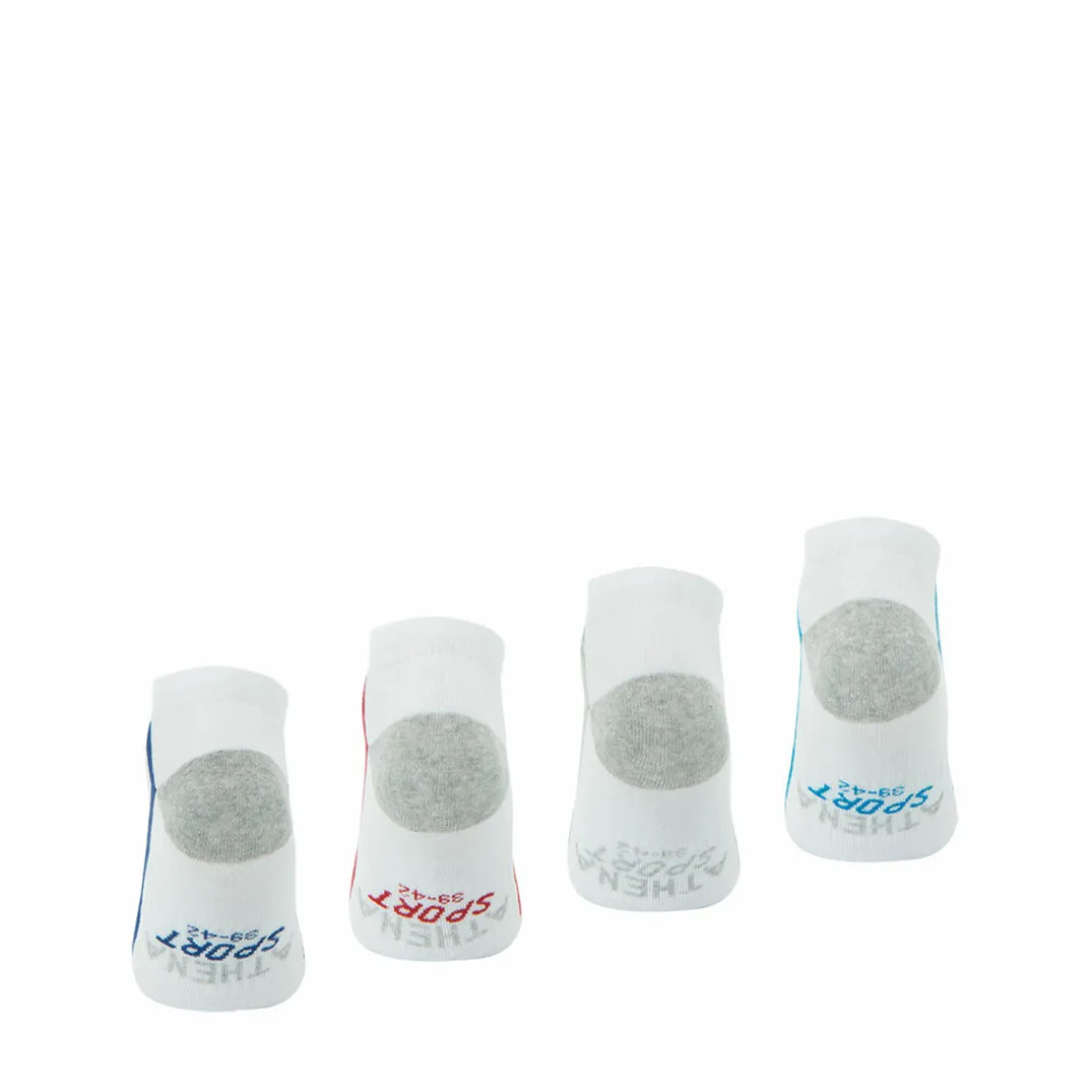 Lot de 4 paires de chaussettes de sport courtes - Blanc en coton