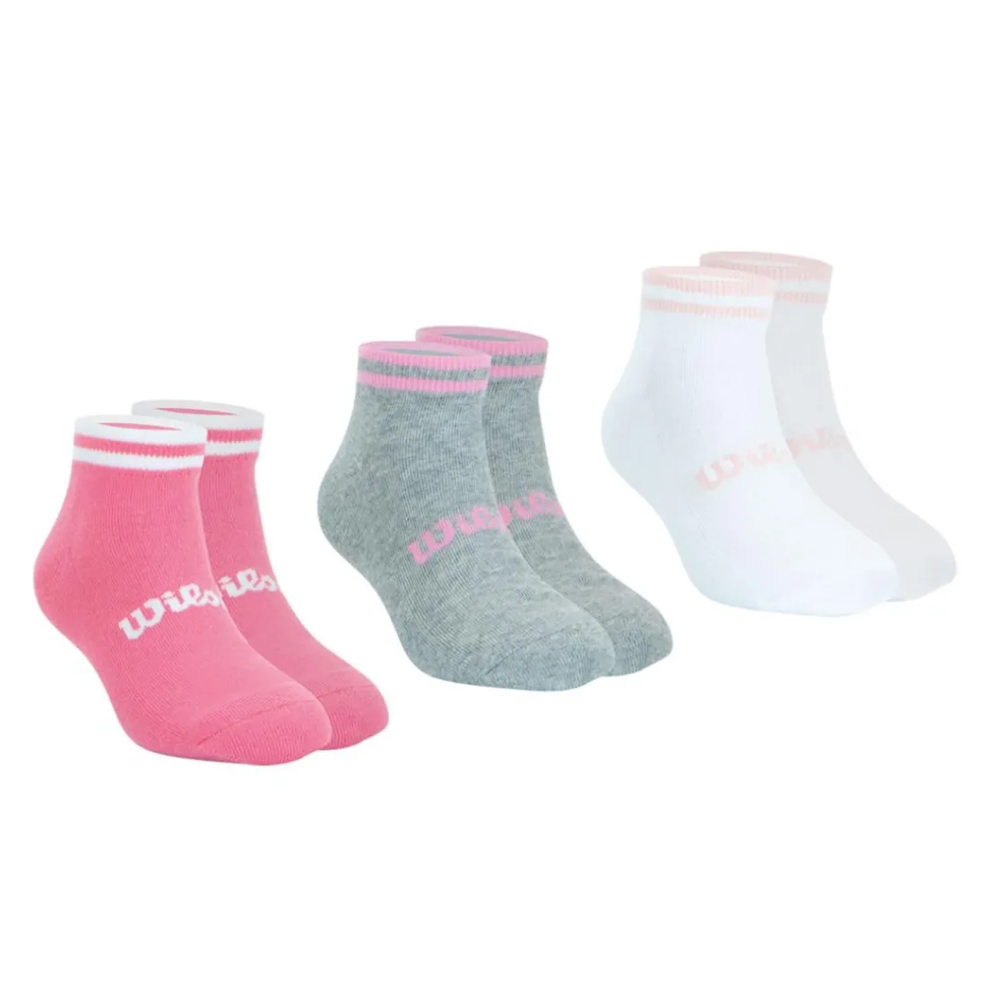 Lot de 3 paires de chaussettes basses fille Essentiel Wilson rose en coton