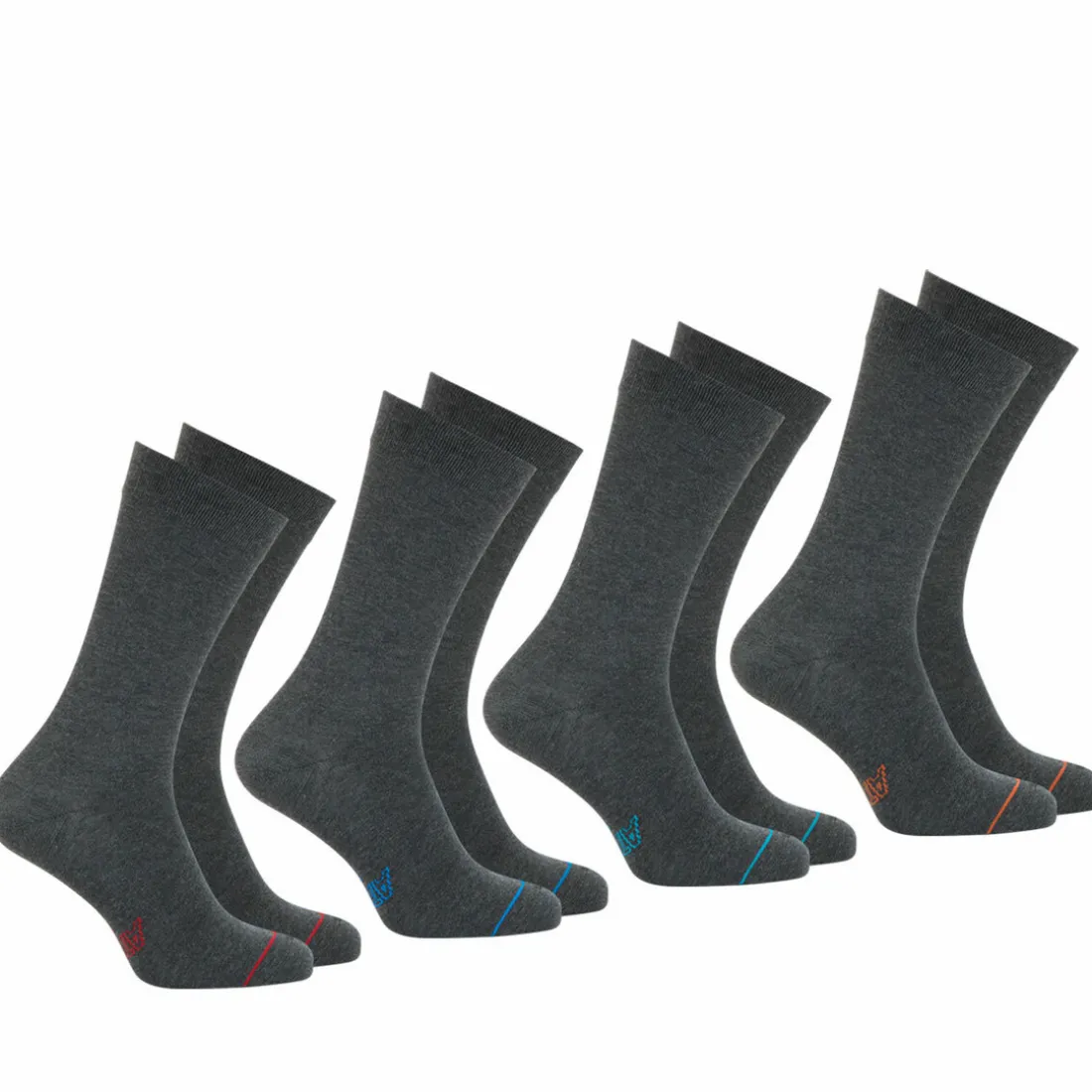 Lot de 4 paires de chaussettes hautes - Gris en coton