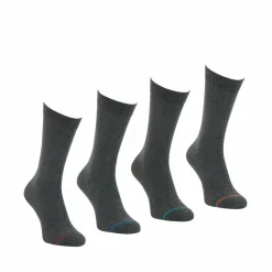 Lot de 4 paires de chaussettes hautes - Gris en coton
