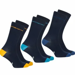 Lot de 3 paires de chaussettes mi-hautes homme Easy Color bleu en coton