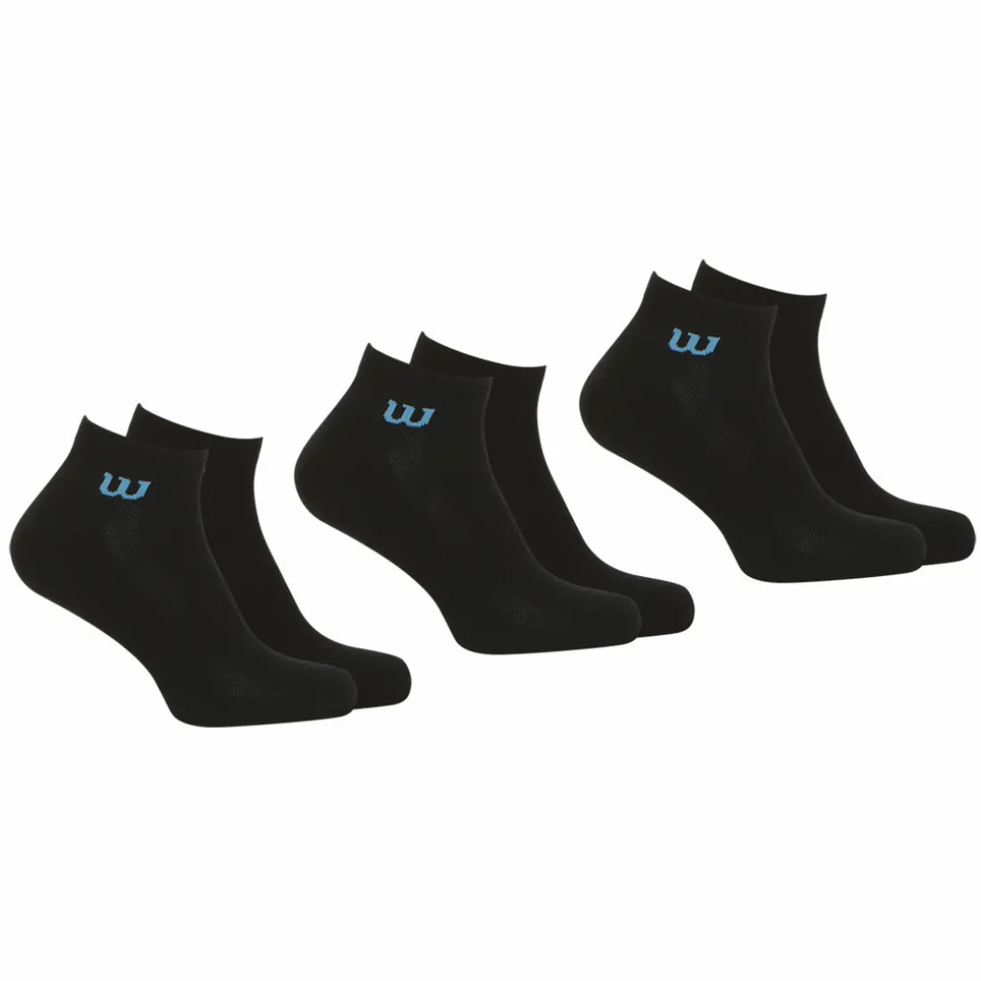Lot de 3 paires de chaussettes basses homme Essentiel Wilson Noir en coton