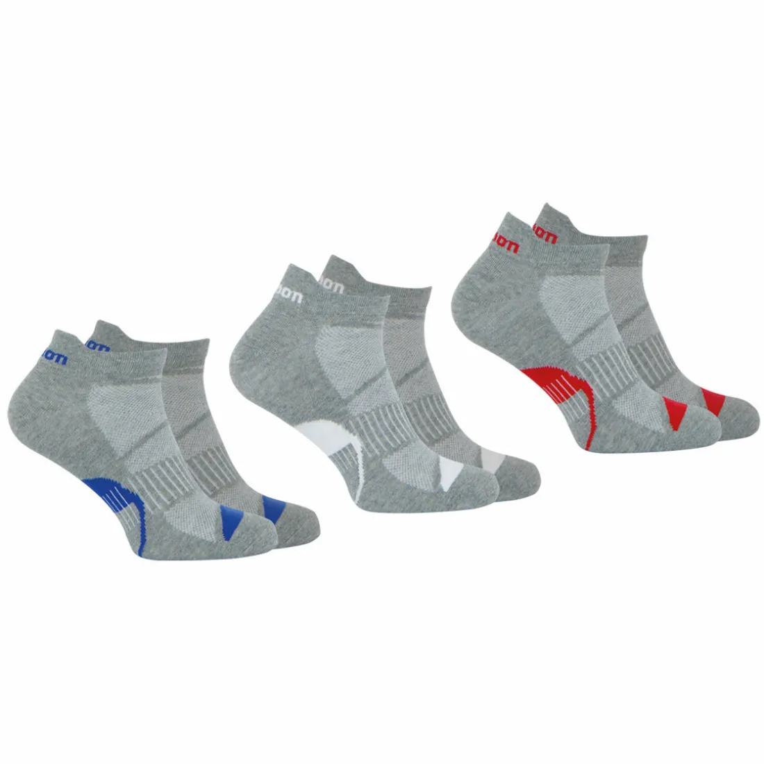 Lot de 3 paires de chaussettes basses homme Lifestyle Wilson Gris en coton