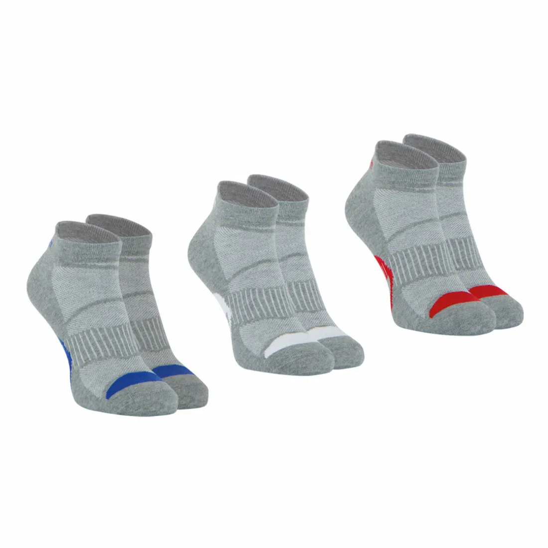 Lot de 3 paires de chaussettes basses homme Lifestyle Wilson Gris en coton
