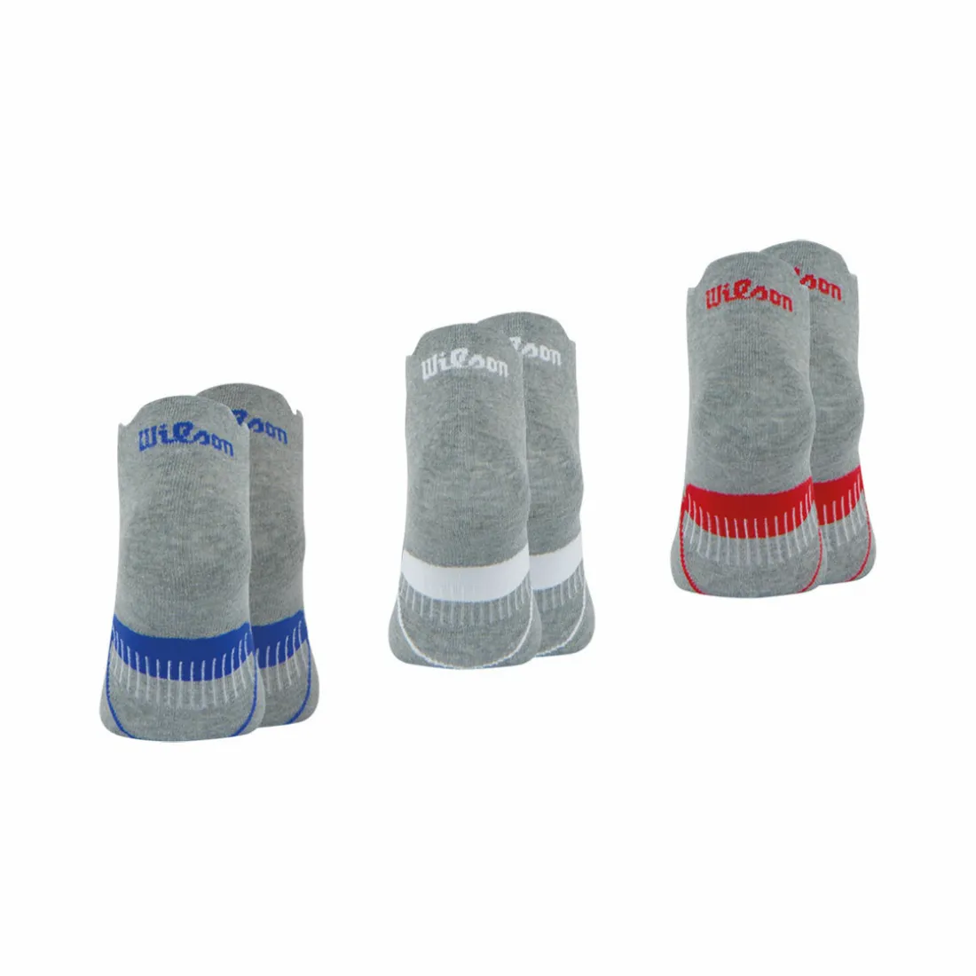 Lot de 3 paires de chaussettes basses homme Lifestyle Wilson Gris en coton