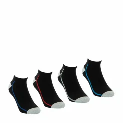 Lot de 4 paires de chaussettes de sport courtes - Noir en coton