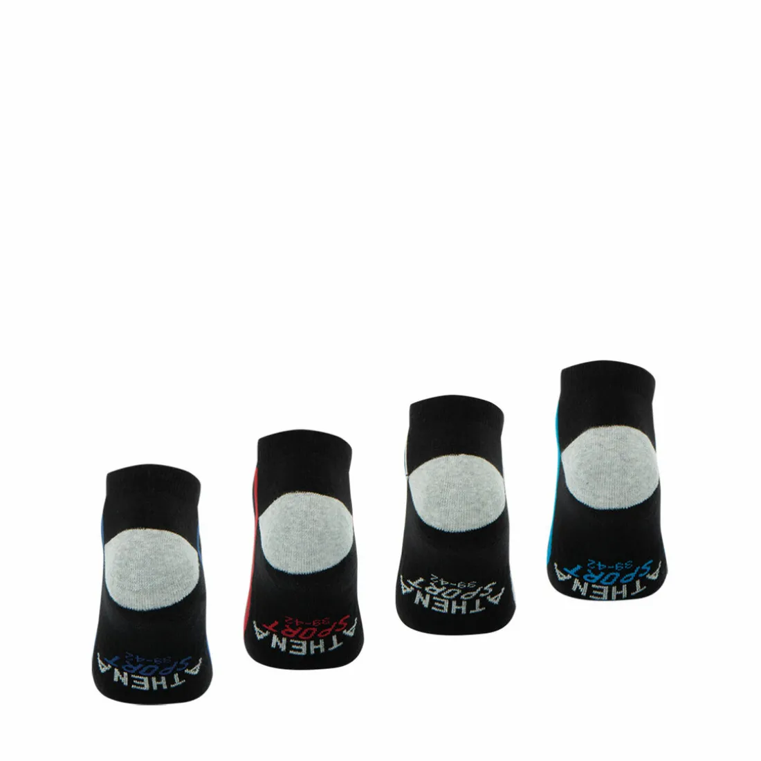 Lot de 4 paires de chaussettes de sport courtes - Noir en coton