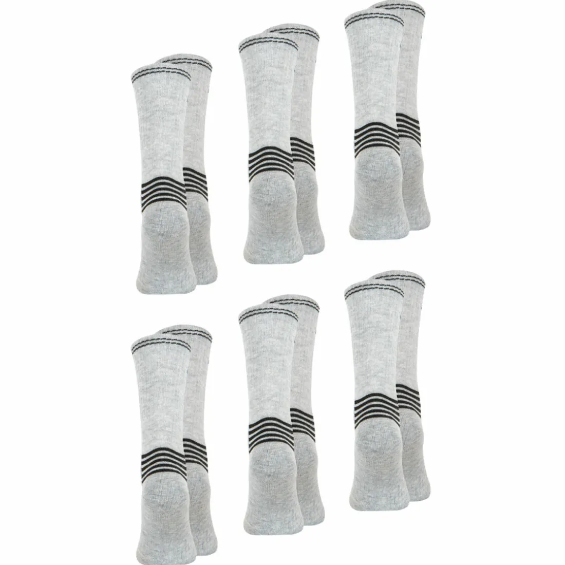 Lot de 6 paires de chaussettes mi-hautes homme Essentiel Wilson gris en coton