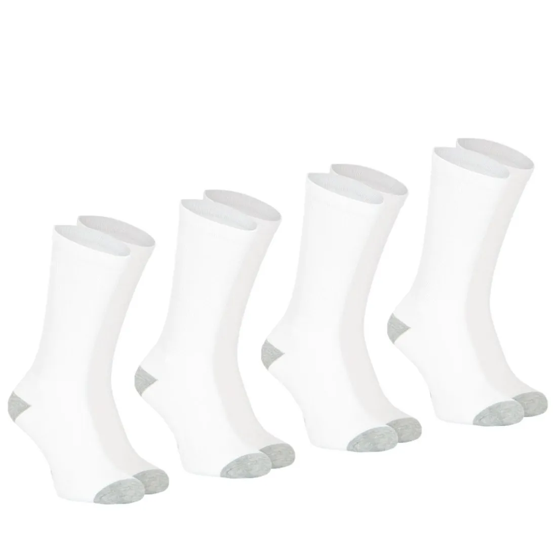 Lot de 4 paires de chaussettes mi-hautes homme Ecopack Sport Athena blanc en coton