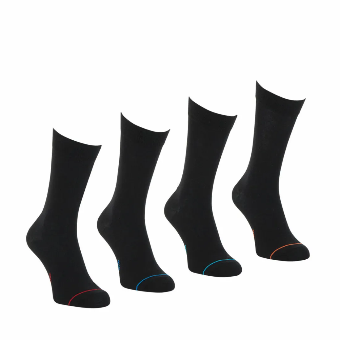 Lot de 4 paires de chaussettes hautes crew Ecopack Noir en coton