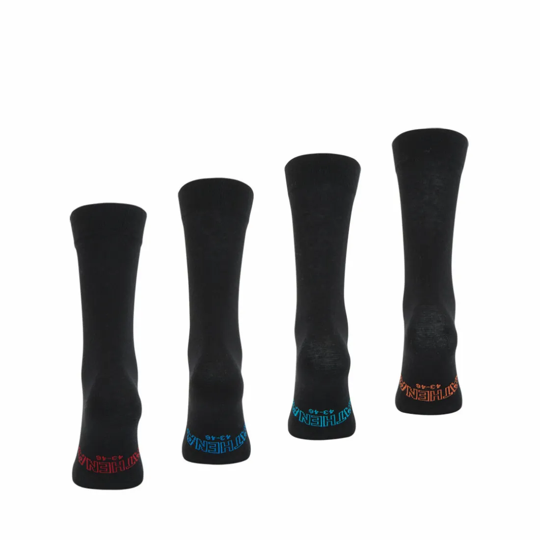 Lot de 4 paires de chaussettes hautes crew Ecopack Noir en coton
