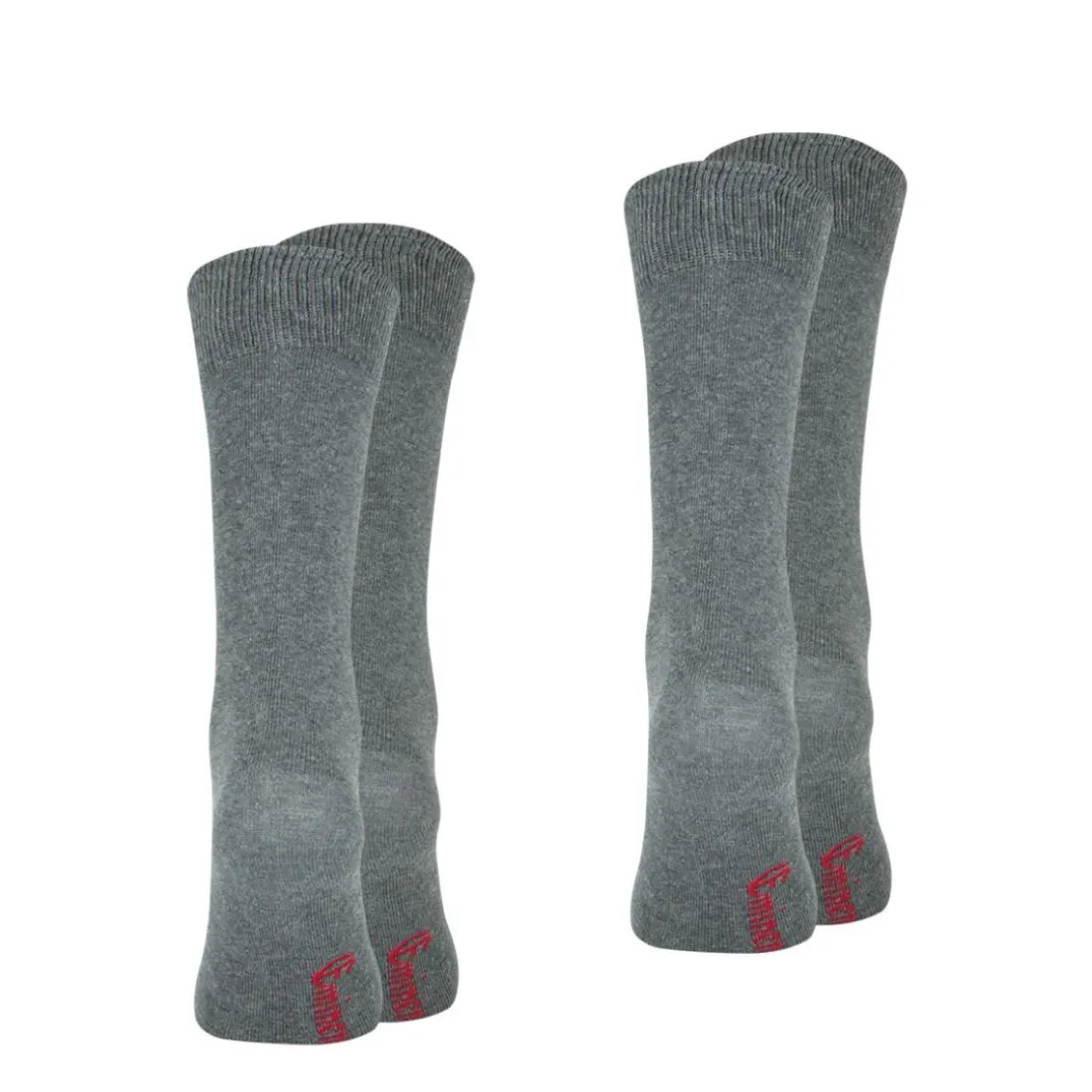 Lot de 2 paires de chaussettes mi-hautes homme Essentiels coton peigné Eminence gris
