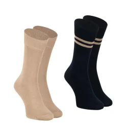 Lot de 2 paires de mi-chaussettes homme Coton Peigné Eminence beige