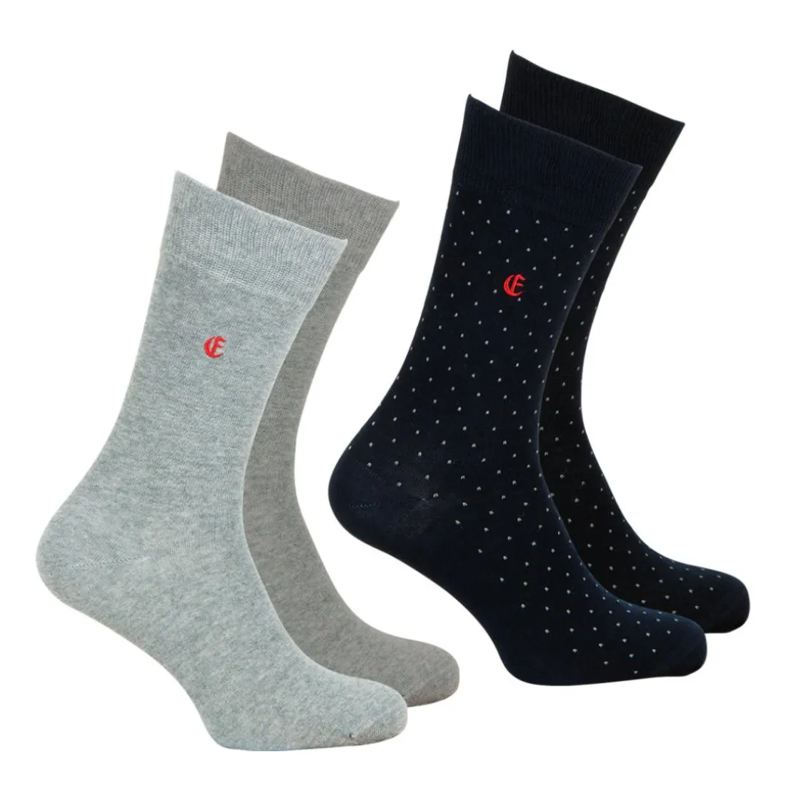 Lot de 2 paires de mi-chaussettes homme Coton Peigné Edition anniversaire Eminence bleu multicolore