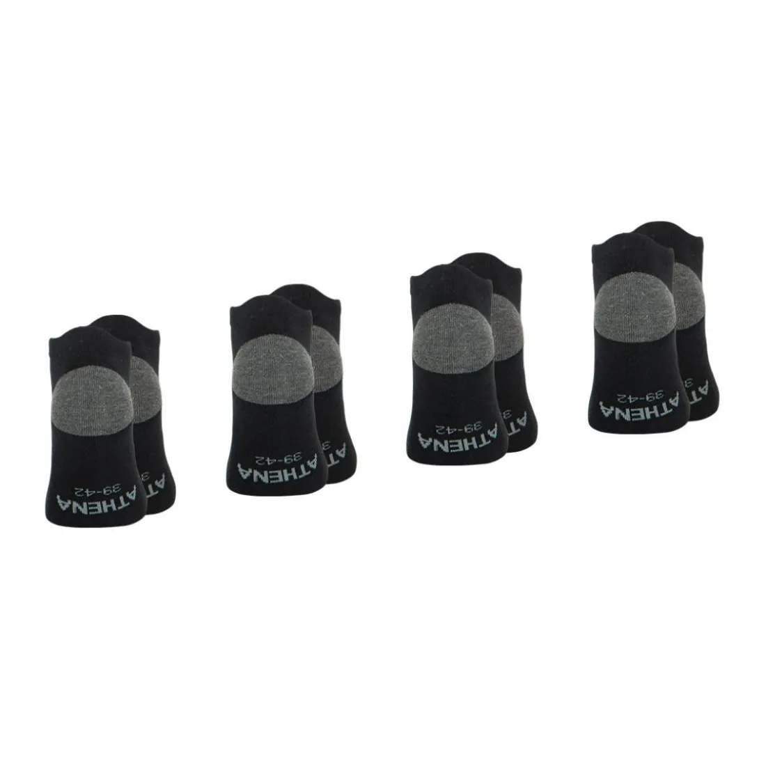 Lot de 4 paires de socquettes homme Ecopack Sport Athena noir en coton
