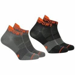 Lot de 2 paires de socquettes Running noir en coton pour homme