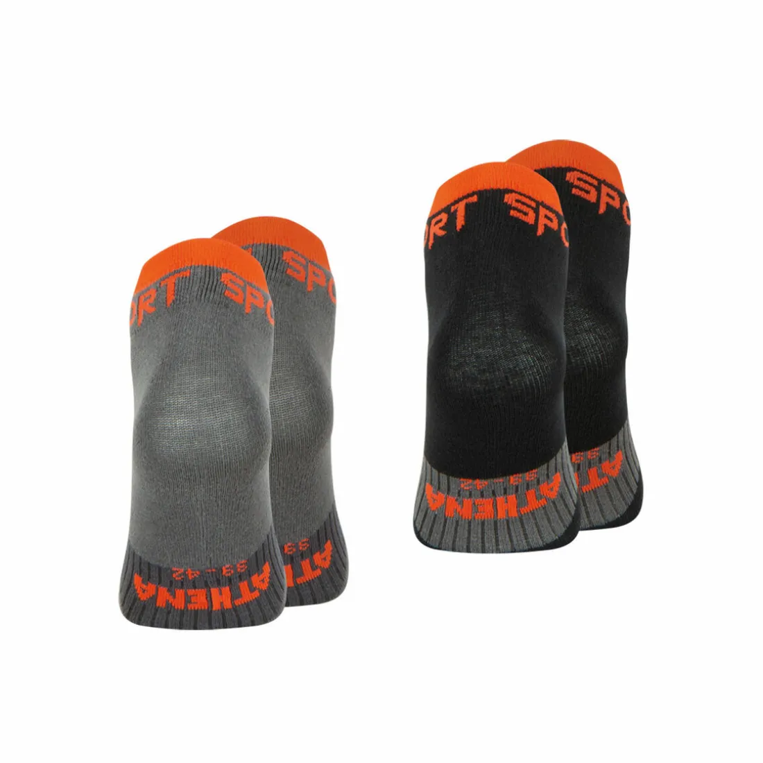 Lot de 2 paires de socquettes Running noir en coton pour homme