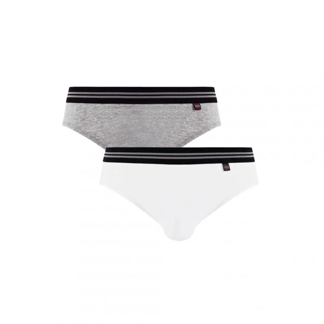 Lot de 2 slips - Blanc et Gris en coton