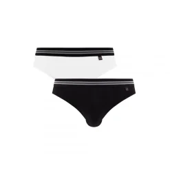 Lot de 2 slips - Blanc et Noir en coton