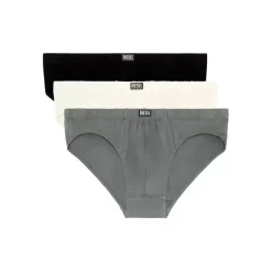 Lot de 3 slips coton noir - blanc - gris