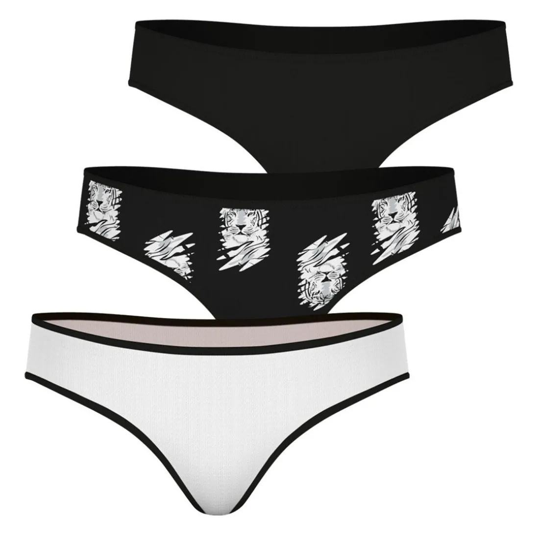 Lot de 3 slips Fille - Noir en coton