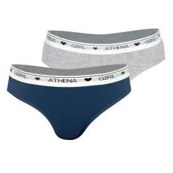Lot de 2 slips fille Coton Utlra Doux Athena Fille bleu